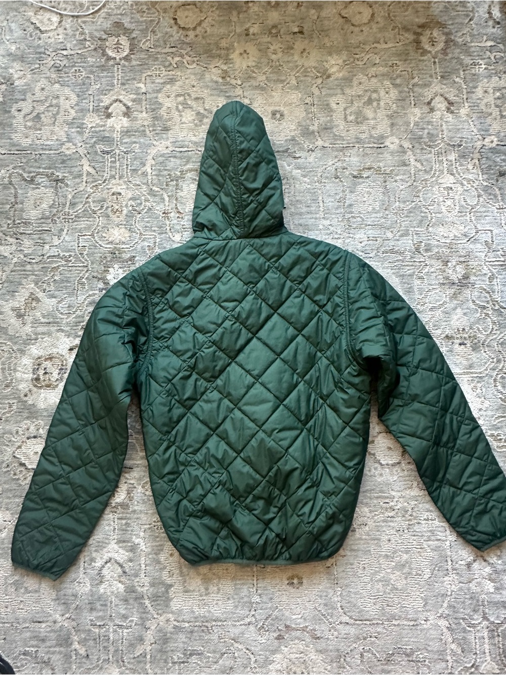 Patagonia Dark Green Quilted Hooded Jacket - Picture 3 of 4